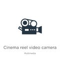 Cinema reel video camera icon vector. Trendy flat cinema reel video camera icon from multimedia collection isolated on white Royalty Free Stock Photo