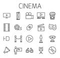 Cinema related vector icon set.