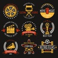 Cinema Retro Style Emblems Set
