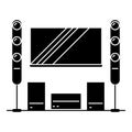 Cinema room, home theater icon, vector illustration, sign on isolated background Royalty Free Stock Photo