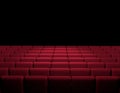 Cinema room with red armchairs, movie, cinema, screen, movie presentation