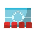 Cinema scene isolated icon