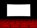 Cinema screen with empty seats