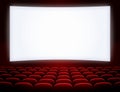 Cinema screen with seats Royalty Free Stock Photo