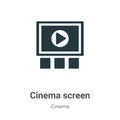 Cinema screen vector icon on white background. Flat vector cinema screen icon symbol sign from modern cinema collection for mobile Royalty Free Stock Photo