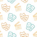 Cinema seamless pattern with icons Royalty Free Stock Photo