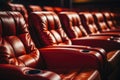 Cinema Seats. Empty movie theater recliner seating Royalty Free Stock Photo