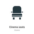 Cinema seats vector icon on white background. Flat vector cinema seats icon symbol sign from modern cinema collection for mobile Royalty Free Stock Photo