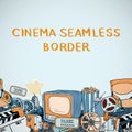 Cinema sketch seamless border