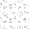 Cinema Sketch Seamless Pattern