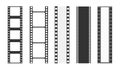 Cinema strip templates. Negative and strip, media filmstrip. Film roll vector, film 35mm Royalty Free Stock Photo