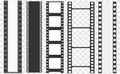 Cinema strip templates. Negative and strip, media filmstrip. Film roll vector, film 35mm, slide film frame