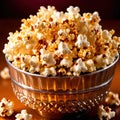 Cinema style caramel popcorn, rich with butter and syrup