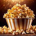 Cinema style caramel popcorn, rich with butter and syrup