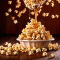 Cinema style caramel popcorn, rich with butter and syrup