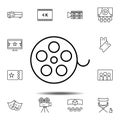 cinema tape icon. Simple thin line, outline vector element of Cinema icons set for UI and UX, website or mobile application Royalty Free Stock Photo