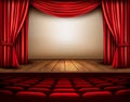 Cinema or theater scene with a curtain.