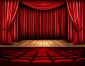 Cinema or theater scene with a curtain.