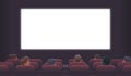 Cinema theater. Spectators, men and women sit in the hall at the premiere of the motion picture, rear view Royalty Free Stock Photo