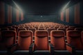 Cinema Theatre Interior Rows Of Empty Seats - Generative AI