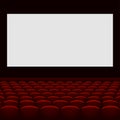 Cinema theatre with screen and seats.