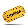 Cinema ticket. Admit one. Movie industry. Vector icon.