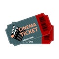 Cinema ticket isolated. Two movie coupon design