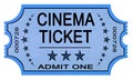 Cinema ticket on white