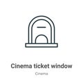 Cinema ticket window outline vector icon. Thin line black cinema ticket window icon, flat vector simple element illustration from Royalty Free Stock Photo