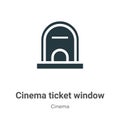 Cinema ticket window vector icon on white background. Flat vector cinema ticket window icon symbol sign from modern cinema Royalty Free Stock Photo