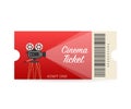 Cinema tickets isolated on white background. Realistic front view. Movie banner. Cinema Movie Tickets Set. Vector stock Royalty Free Stock Photo