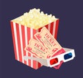 Cinema Tickets for Two, Popcorn Package Glasses