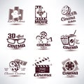 Cinema vector symbols and retro emblems