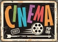 Cinema vintage signboard design concept Royalty Free Stock Photo