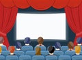 Cinema watch movie theater empty screen template Royalty Free Stock Photo