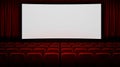 Cinema. White screen in the cinema. Vector