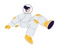 Cinema with Woman Character Actress in Spacesuit Engaged in Movie Shooting Vector Illustration