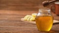 Cinemagraph- Drops of honey dripping in the jar with honey.