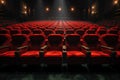 Cinematic ambiance red seats in a stylishly lit cinema hall Royalty Free Stock Photo
