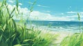Cinematic Beach Scene In Early Summer Royalty Free Stock Photo
