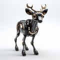 Cinematic Black Fur Deer Robot Pet - 8k Hd Quality