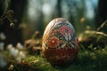 Cinematic close-up shot of a beautifully decorated Egg generative AI