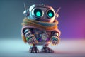 Cinematic Cutie: A Detailed 8K Shot of a Diamond-Encrusted Robot in Cashmere