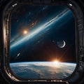 Cinematic Deep Space Journey: A SpaceshipÃ¢â¬â¢s View of Planet, Asteroid Belt, and Stars