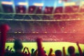 Cinematic Football stadium background with full of crowded audience,generative ai