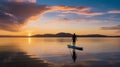 Cinematic Paddle-boarding In Luminist Landscapes
