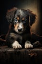 Heart-Wrenching Portrait of a Sad Abandoned Puppy Dog