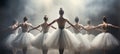Cinematic shot of beautiful ballerinas