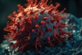 Cinematic Shot of Highly Detailed COVID-19 Virus Genetic Material for Medical Presentations.