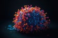 Cinematic Shot of Highly Detailed COVID-19 Virus Genetic Material for Medical Presentations.